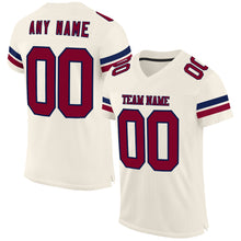 Laden Sie das Bild in den Galerie-Viewer, Custom Cream Maroon-Navy Mesh Authentic Football Jersey