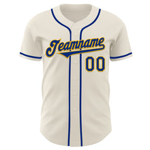 Laden Sie das Bild in den Galerie-Viewer, Custom Cream Royal-Gold Authentic Baseball Jersey