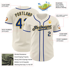Laden Sie das Bild in den Galerie-Viewer, Custom Cream Royal-Gold Authentic Baseball Jersey