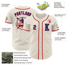 Load image into Gallery viewer, Custom Cream Royal-Red Authentic Baseball Jersey