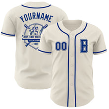 Laden Sie das Bild in den Galerie-Viewer, Custom Cream Royal Authentic Baseball Jersey