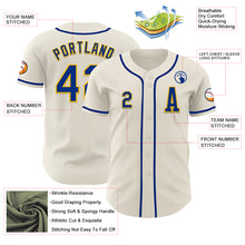 Laden Sie das Bild in den Galerie-Viewer, Custom Cream Royal-Gold Authentic Baseball Jersey