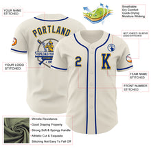 Laden Sie das Bild in den Galerie-Viewer, Custom Cream Royal-Gold Authentic Baseball Jersey