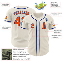 Laden Sie das Bild in den Galerie-Viewer, Custom Cream Orange-Royal Authentic Baseball Jersey