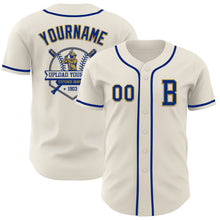 Laden Sie das Bild in den Galerie-Viewer, Custom Cream Royal-Old Gold Authentic Baseball Jersey