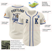 Laden Sie das Bild in den Galerie-Viewer, Custom Cream Royal-Old Gold Authentic Baseball Jersey