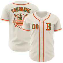 Laden Sie das Bild in den Galerie-Viewer, Custom Cream Orange-Kelly Green Authentic Baseball Jersey