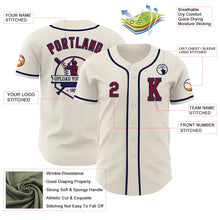 Laden Sie das Bild in den Galerie-Viewer, Custom Cream Crimson-Navy Authentic Baseball Jersey