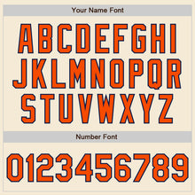 Laden Sie das Bild in den Galerie-Viewer, Custom Cream Orange-Navy Authentic Baseball Jersey