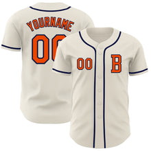 Laden Sie das Bild in den Galerie-Viewer, Custom Cream Orange-Navy Authentic Baseball Jersey