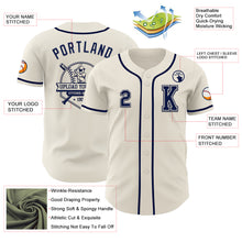 Laden Sie das Bild in den Galerie-Viewer, Custom Cream Navy Authentic Baseball Jersey