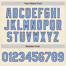 Laden Sie das Bild in den Galerie-Viewer, Custom Cream Light Blue-Navy Authentic Baseball Jersey