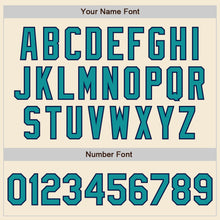 Load image into Gallery viewer, Custom Cream Teal-Navy Authentic Baseball Jersey