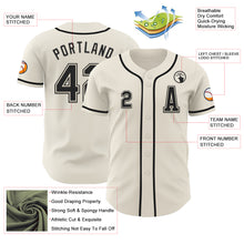 Laden Sie das Bild in den Galerie-Viewer, Custom Cream Black Authentic Baseball Jersey