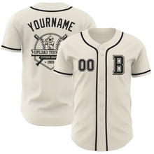 Laden Sie das Bild in den Galerie-Viewer, Custom Cream Black Authentic Baseball Jersey