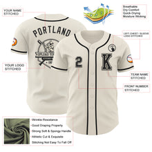 Laden Sie das Bild in den Galerie-Viewer, Custom Cream Black Authentic Baseball Jersey