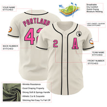 Laden Sie das Bild in den Galerie-Viewer, Custom Cream Pink-Black Authentic Baseball Jersey
