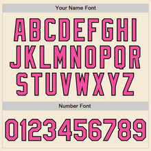 Laden Sie das Bild in den Galerie-Viewer, Custom Cream Pink-Black Authentic Baseball Jersey