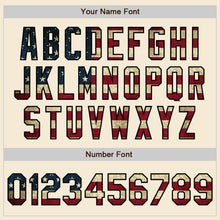 Laden Sie das Bild in den Galerie-Viewer, Custom Cream Vintage USA Flag-Black Authentic Baseball Jersey