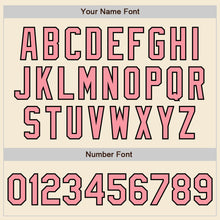 Laden Sie das Bild in den Galerie-Viewer, Custom Cream Medium Pink-Black Authentic Baseball Jersey