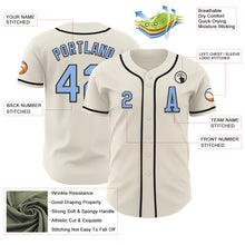 Laden Sie das Bild in den Galerie-Viewer, Custom Cream Light Blue-Black Authentic Baseball Jersey