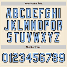 Laden Sie das Bild in den Galerie-Viewer, Custom Cream Light Blue-Black Authentic Baseball Jersey