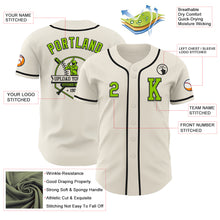 Laden Sie das Bild in den Galerie-Viewer, Custom Cream Neon Green-Black Authentic Baseball Jersey