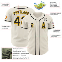 Laden Sie das Bild in den Galerie-Viewer, Custom Cream Black-Gold Authentic Baseball Jersey