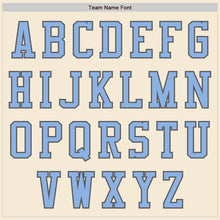 Laden Sie das Bild in den Galerie-Viewer, Custom Cream Light Blue-Steel Gray Authentic Baseball Jersey