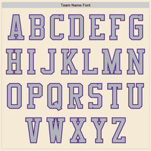 Laden Sie das Bild in den Galerie-Viewer, Custom Cream Gray-Purple Authentic Baseball Jersey