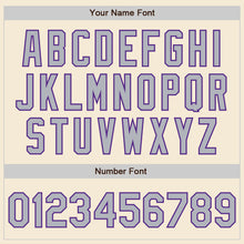 Laden Sie das Bild in den Galerie-Viewer, Custom Cream Gray-Purple Authentic Baseball Jersey