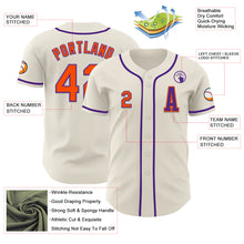 Laden Sie das Bild in den Galerie-Viewer, Custom Cream Orange-Purple Authentic Baseball Jersey