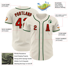 Laden Sie das Bild in den Galerie-Viewer, Custom Cream Red-Green Authentic Baseball Jersey