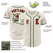 Laden Sie das Bild in den Galerie-Viewer, Custom Cream Red-Green Authentic Baseball Jersey