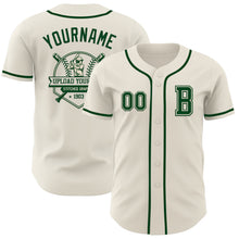 Laden Sie das Bild in den Galerie-Viewer, Custom Cream Green Authentic Baseball Jersey