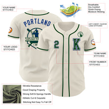 Загрузить изображение в средство просмотра галереи, Custom Cream Green-Royal Authentic Baseball Jersey
