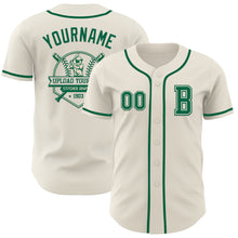 Laden Sie das Bild in den Galerie-Viewer, Custom Cream Kelly Green Authentic Baseball Jersey