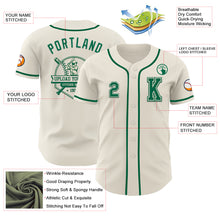 Laden Sie das Bild in den Galerie-Viewer, Custom Cream Kelly Green Authentic Baseball Jersey