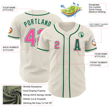 Laden Sie das Bild in den Galerie-Viewer, Custom Cream Pink-Kelly Green Authentic Baseball Jersey