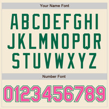 Laden Sie das Bild in den Galerie-Viewer, Custom Cream Pink-Kelly Green Authentic Baseball Jersey