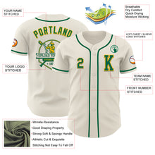 Laden Sie das Bild in den Galerie-Viewer, Custom Cream Kelly Green-Gold Authentic Baseball Jersey
