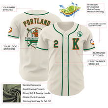 Laden Sie das Bild in den Galerie-Viewer, Custom Cream Kelly Green-Orange Authentic Baseball Jersey