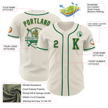 Laden Sie das Bild in den Galerie-Viewer, Custom Cream Kelly Green-Old Gold Authentic Baseball Jersey