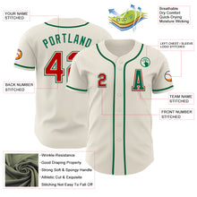 Laden Sie das Bild in den Galerie-Viewer, Custom Cream Red-Kelly Green Authentic Baseball Jersey