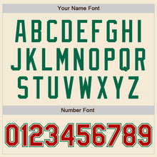 Laden Sie das Bild in den Galerie-Viewer, Custom Cream Red-Kelly Green Authentic Baseball Jersey