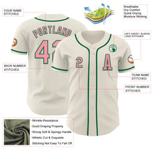 Laden Sie das Bild in den Galerie-Viewer, Custom Cream Medium Pink-Kelly Green Authentic Baseball Jersey