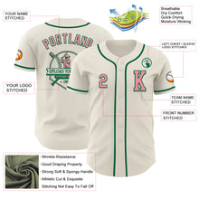 Laden Sie das Bild in den Galerie-Viewer, Custom Cream Medium Pink-Kelly Green Authentic Baseball Jersey