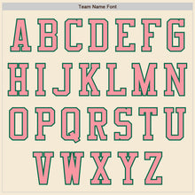 Laden Sie das Bild in den Galerie-Viewer, Custom Cream Medium Pink-Kelly Green Authentic Baseball Jersey