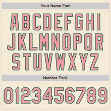 Laden Sie das Bild in den Galerie-Viewer, Custom Cream Medium Pink-Kelly Green Authentic Baseball Jersey