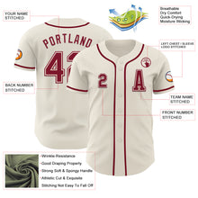 Laden Sie das Bild in den Galerie-Viewer, Custom Cream Crimson Authentic Baseball Jersey